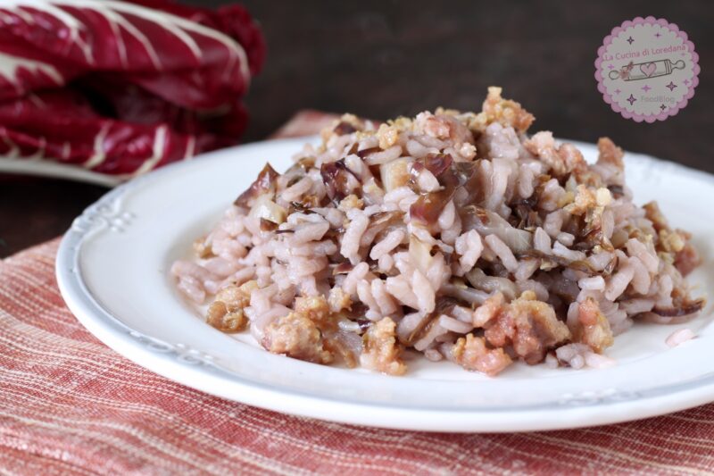 risotto con radicchio e salsiccia