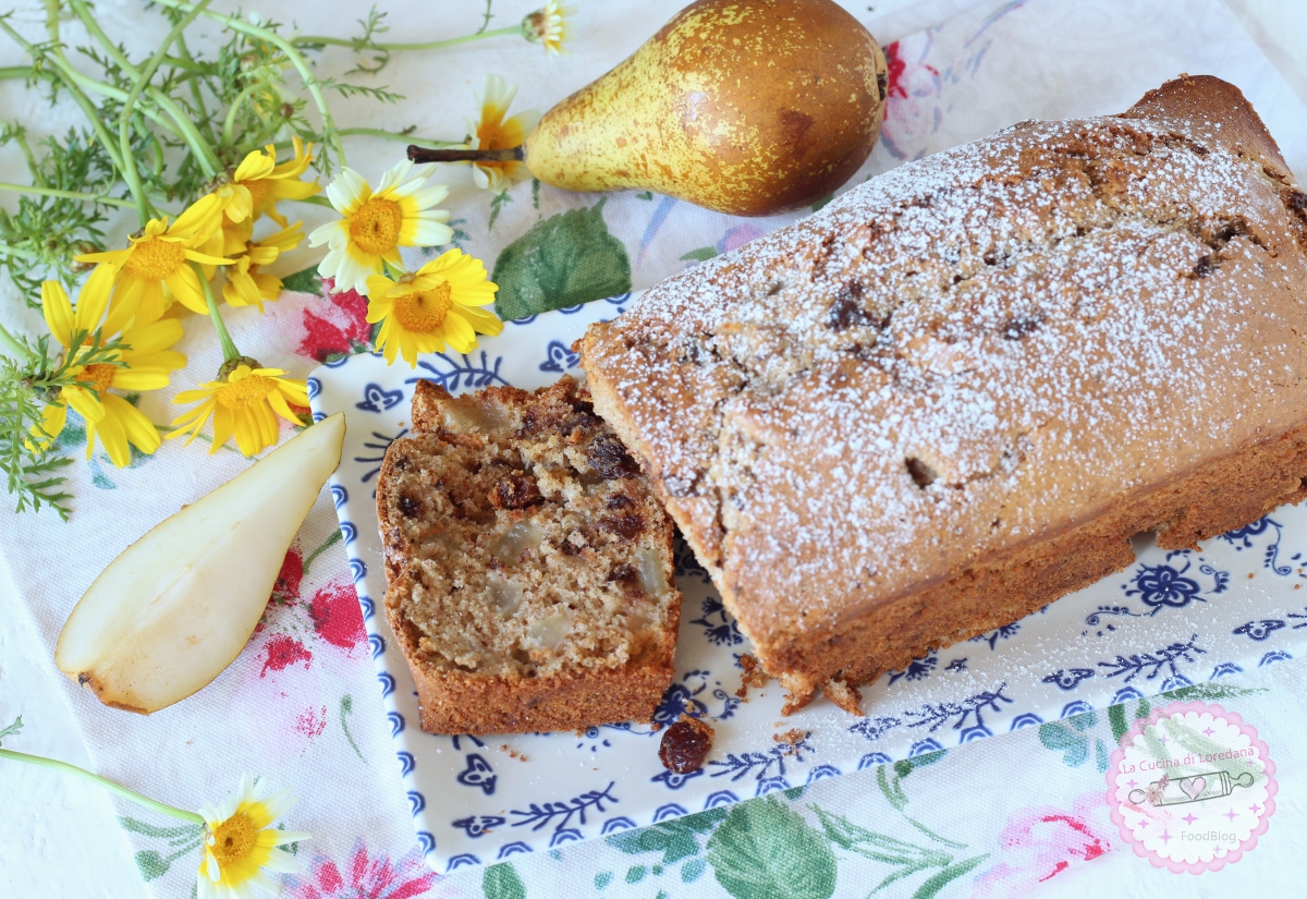 plumcake integrale con pere e cioccolato