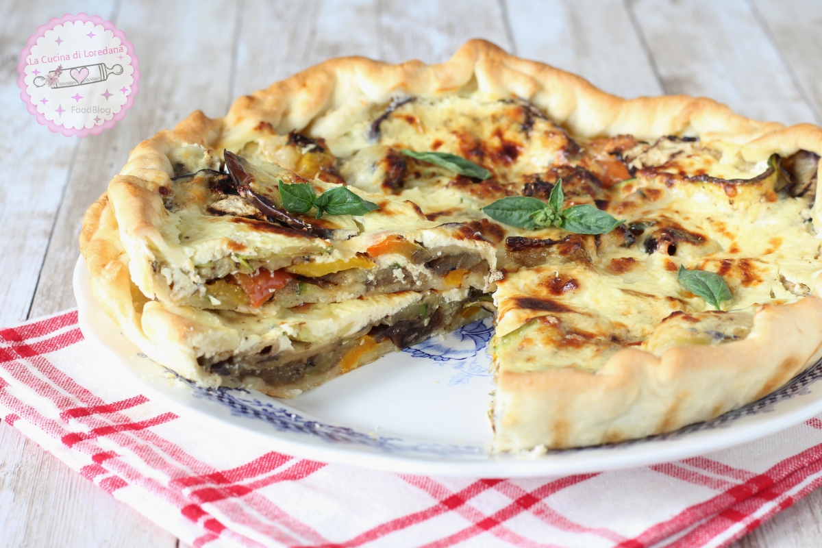torta salata con verdure grigliate