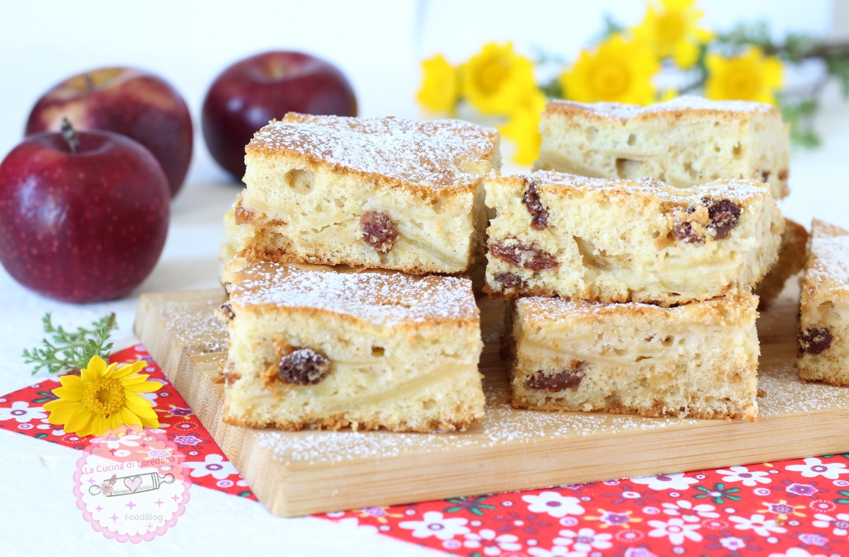 torta soffice mele e uvetta