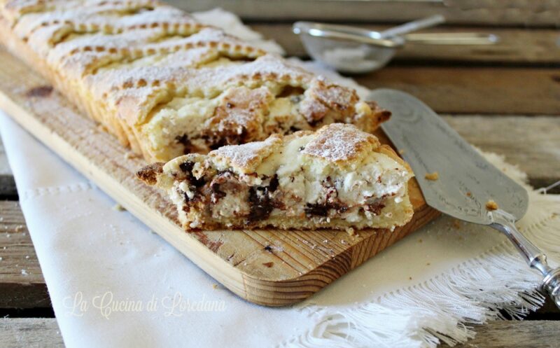crostata con ricotta e cioccolato