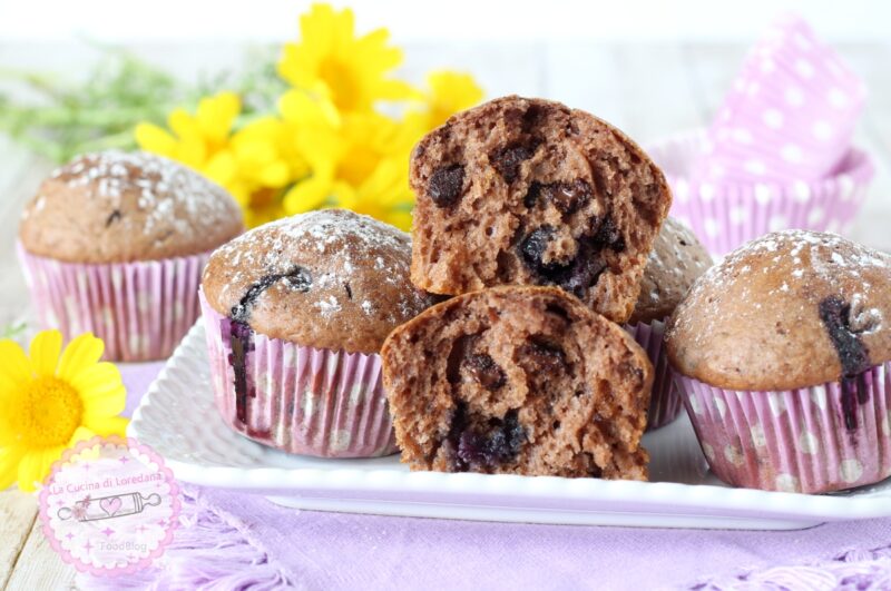 muffin mirtilli e cioccolato