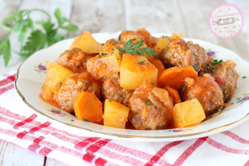 polpette in umido con patate