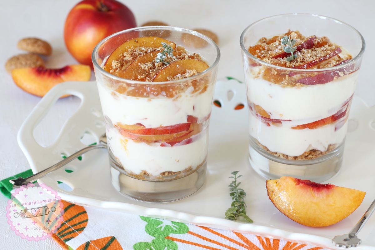 crema di ricotta e pesche