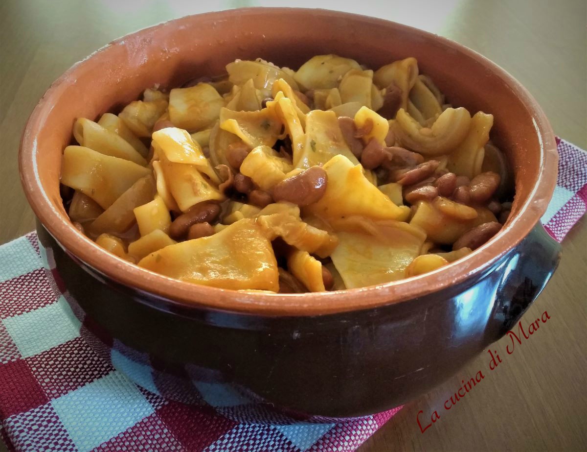 pasta con fagioli e cotiche