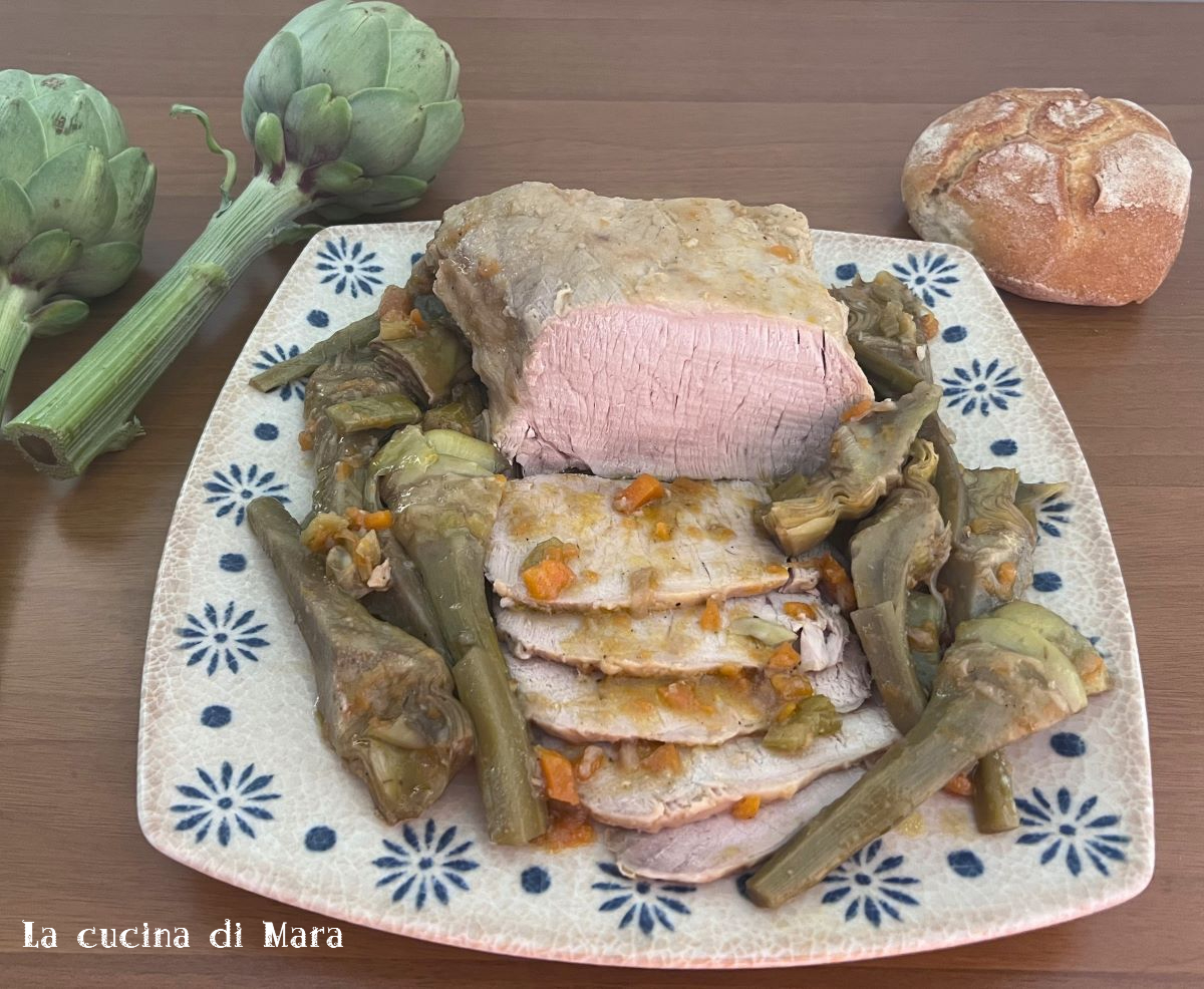 arrosto con carciofi