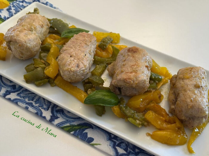 involtini di maiale e peperoni