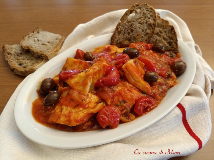 stoccafisso con pomodorini e olive