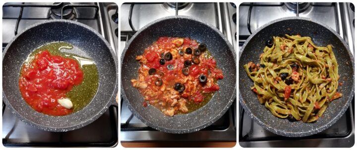tagliatelle al sugo ti tonno e olive