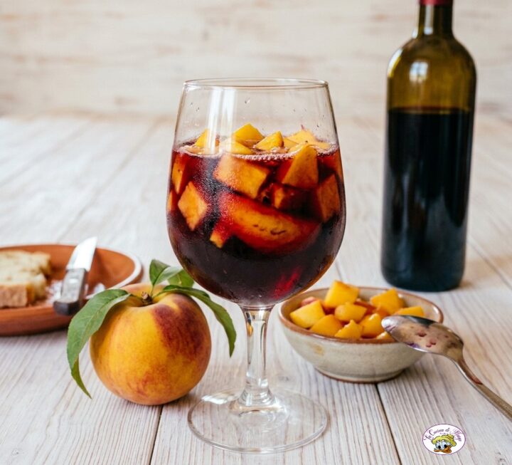 Pesche al vino rosso