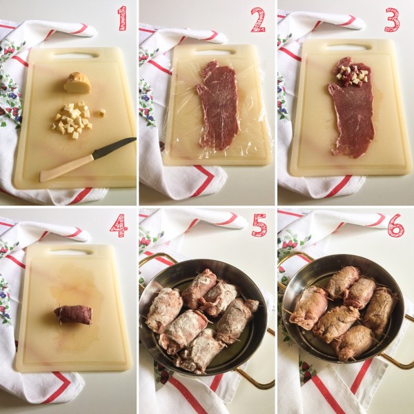 Involtini di vitello con speck e scamorza