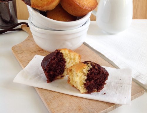 Muffin bicolor al cocco e cioccolato