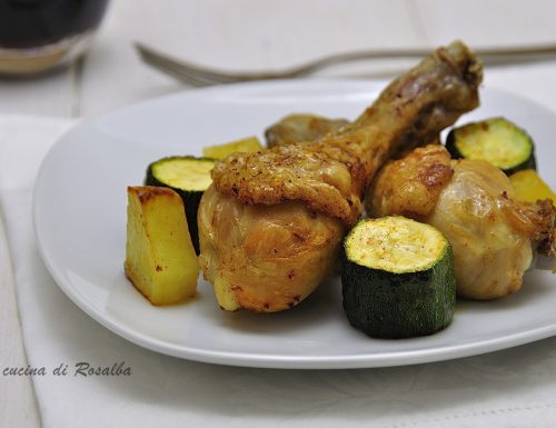 Pollo con patate e zucchine