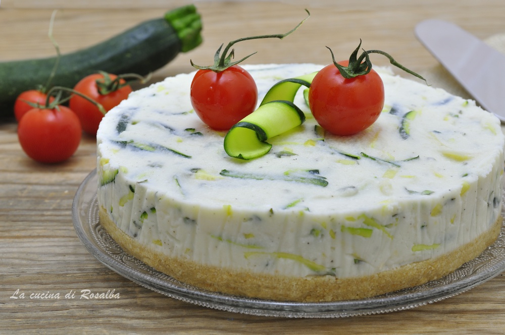 cheesecake salata alle zucchine - ricetta senza cottura