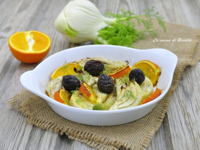 FINOCCHI GRATINATI AL FORNO ALL'ARANCIA E OLIVE