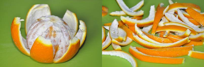 affettare le scorze d'arancia da candire