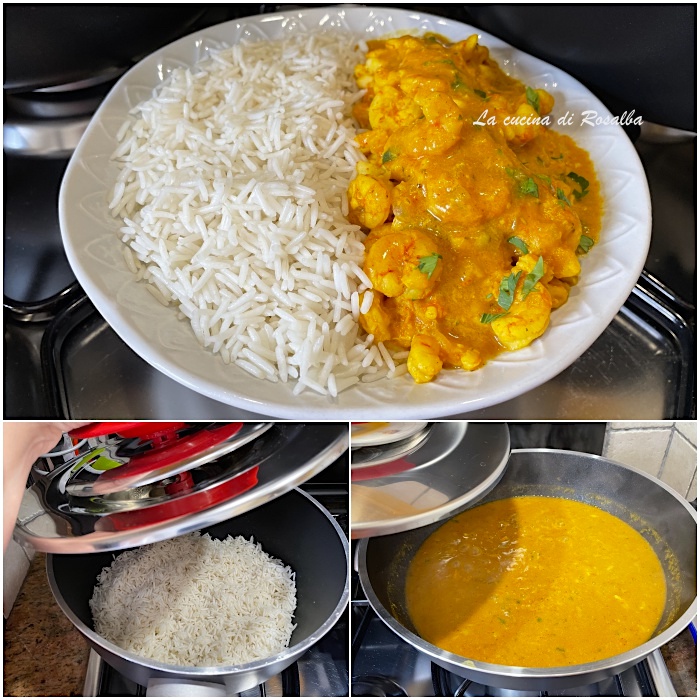 riso pilaf e gamberi al curry con Magic Cooker