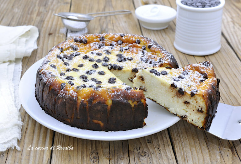 Torta ricotta e gocce di cioccolato, ricetta senza farina
