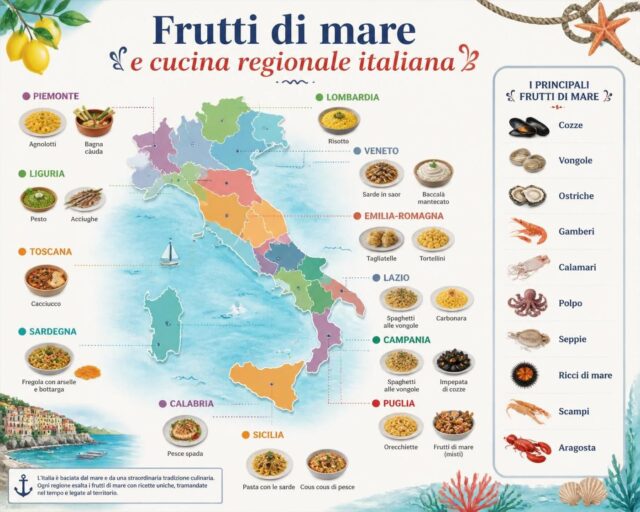 frutti di mare e cucina regionale italiana