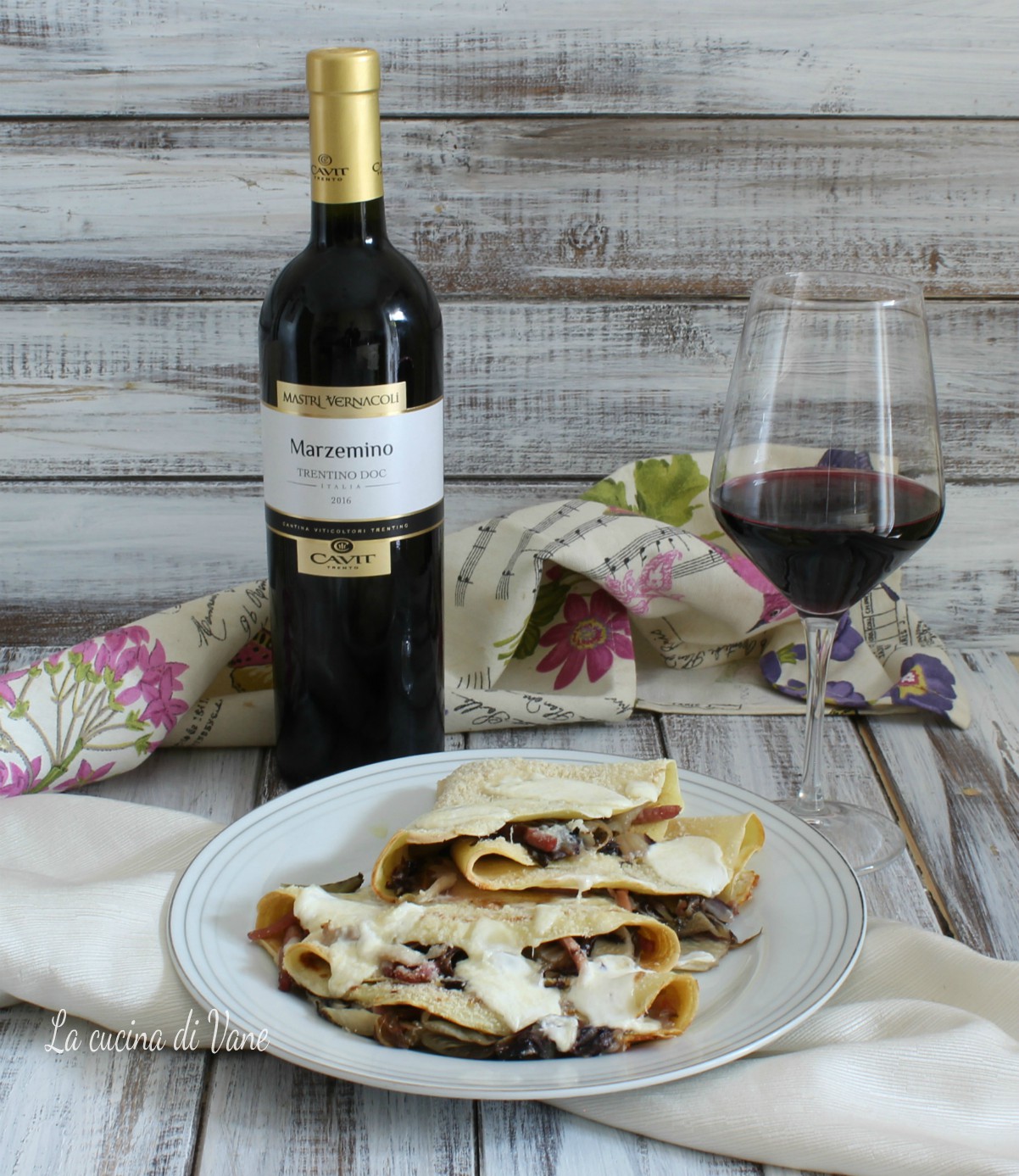 Crepes con radicchio noci e speck La cucina di Vane