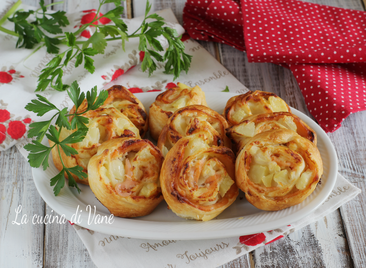 girelle patate e salmone antipasto di Natale