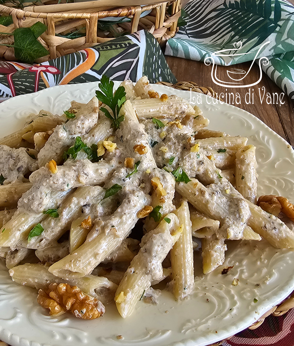 Pasta alla crema di funghi noci La cucina di Vane di Vanessa Gizzi