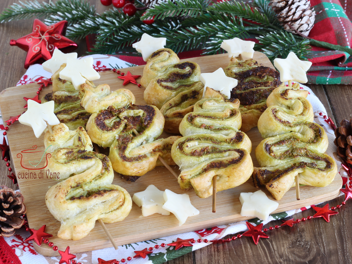 alberelli di Natale di pasta sfoglia