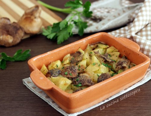 Contorno di patate e funghi al forno