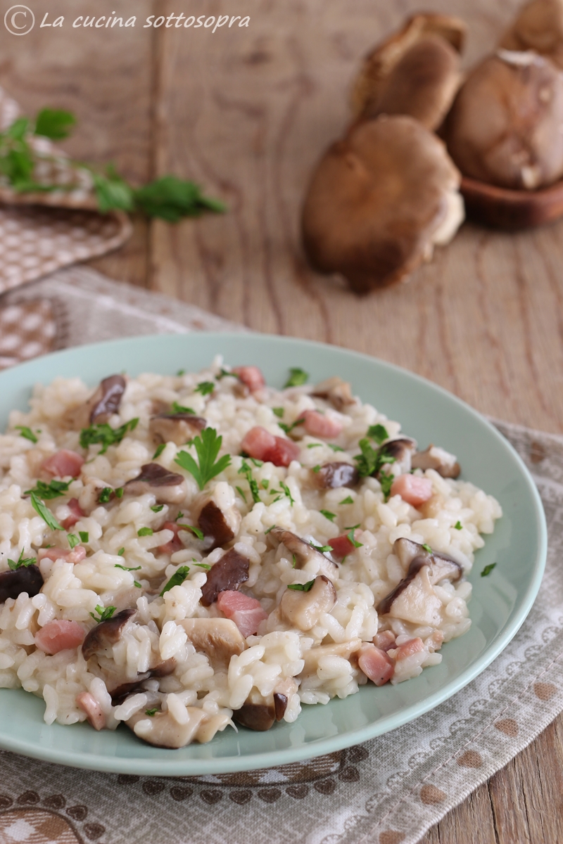 Risotto funghi e pancetta primo piatto facile La cucina sottosopra