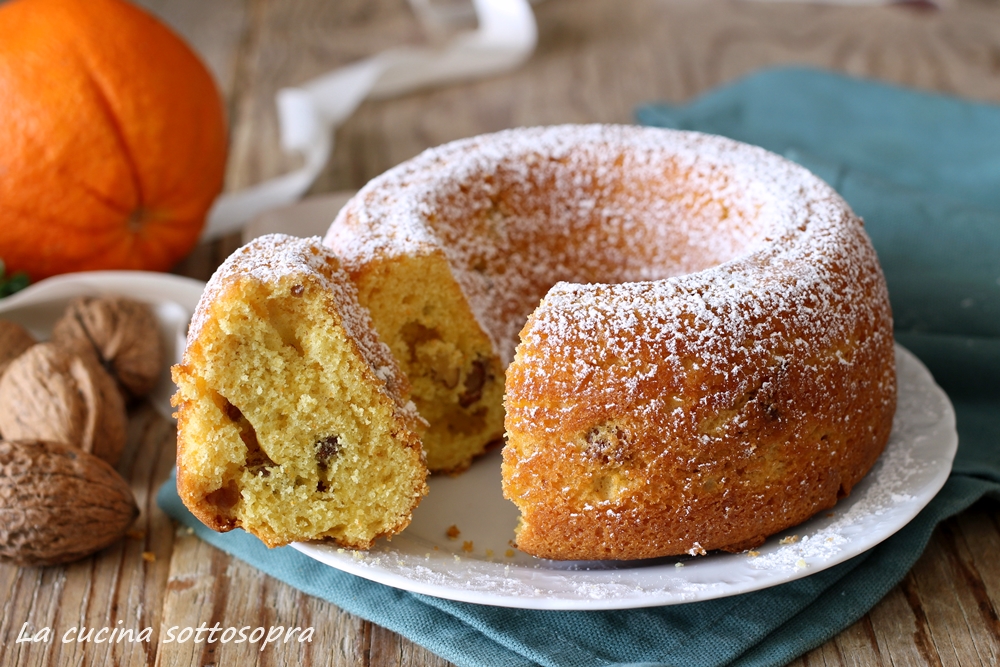 ciambella arancia e noci senza burro