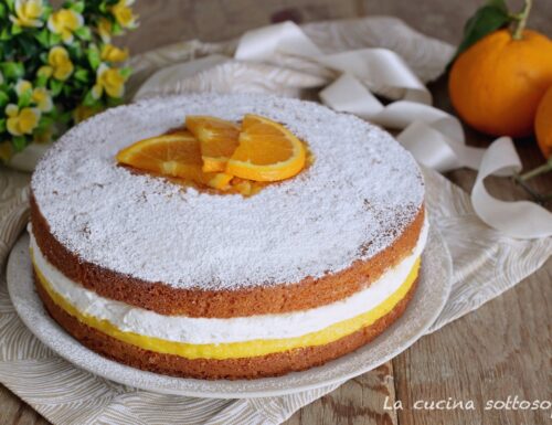 Torta all’arancia con crema e panna