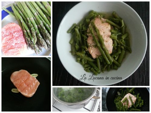 Zuppa di asparagi e salmone