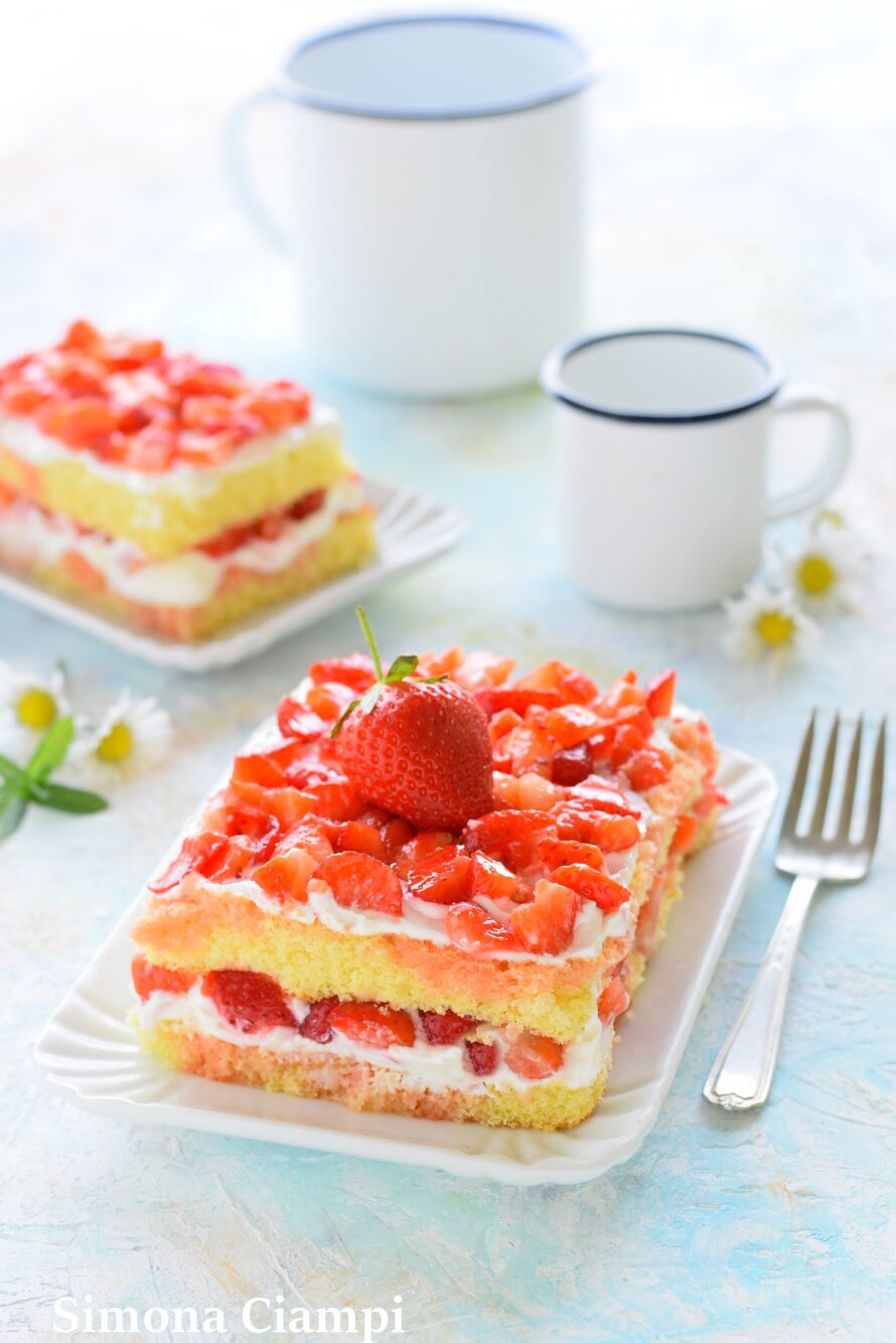 dolce con le fragole leggero