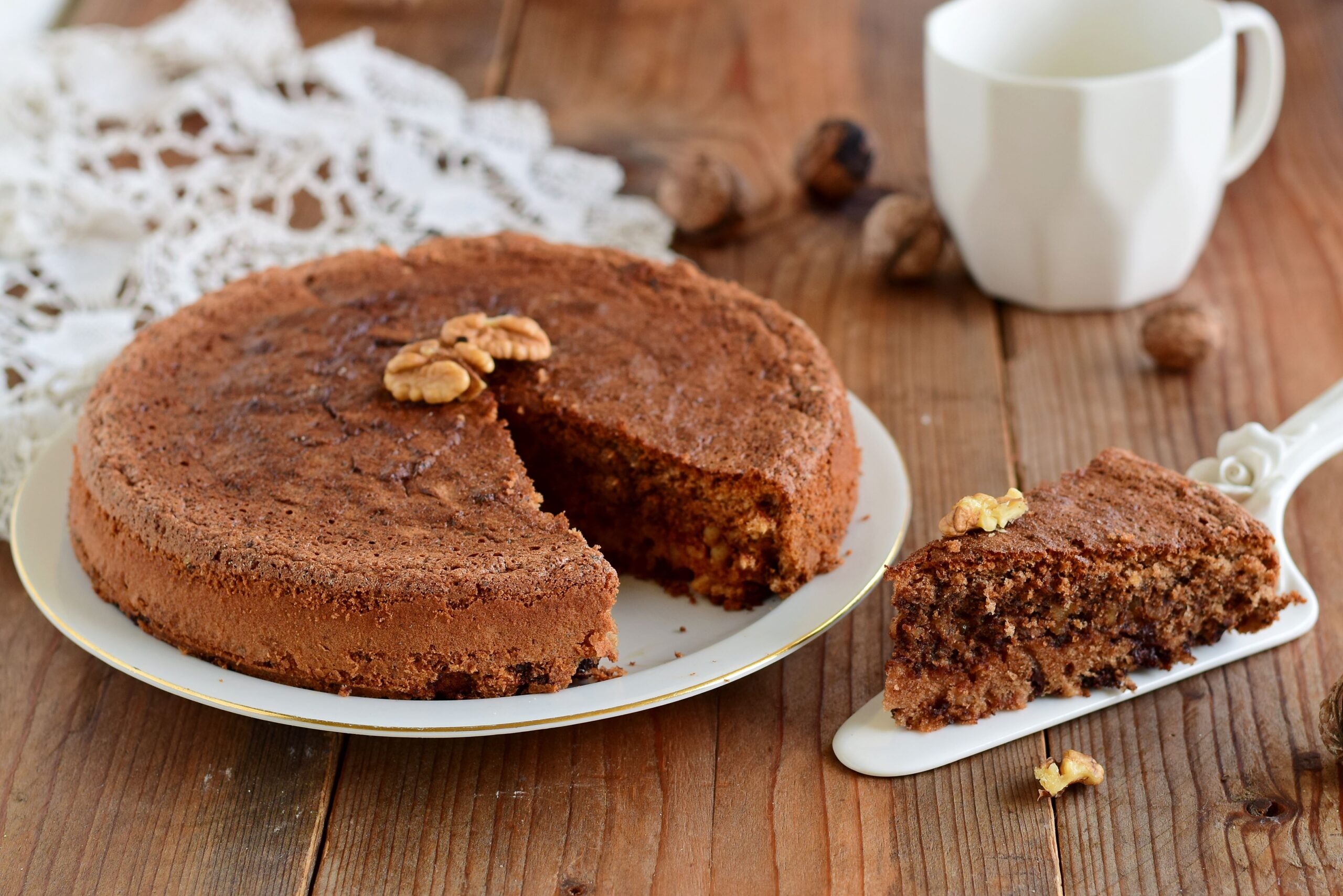 Torta Noci E Cioccolato Morbida Con Pochissima Farina Lapasticceramatta