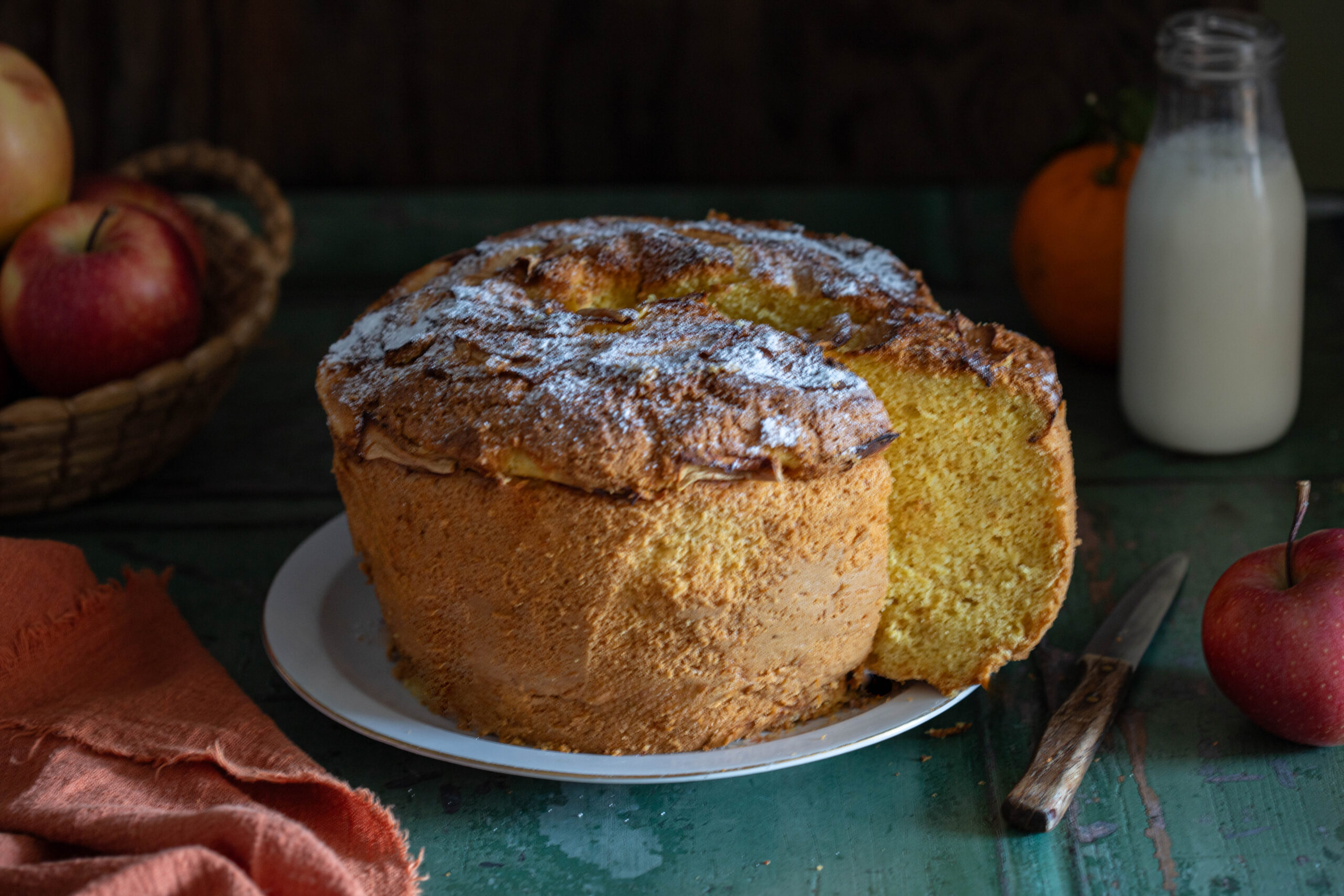 Chiffon cake alle mele e arancia-una nuvola