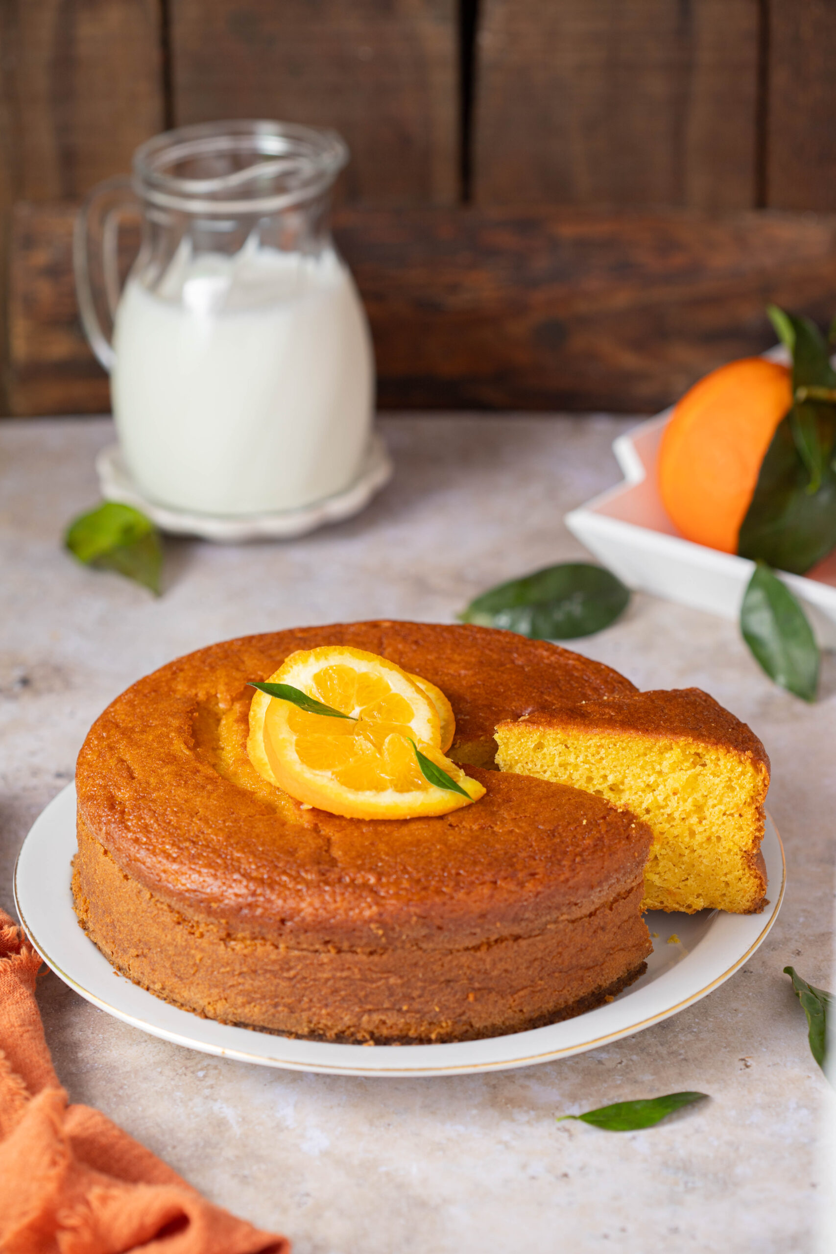 Torta all'arancia frullata-dolce senza burro