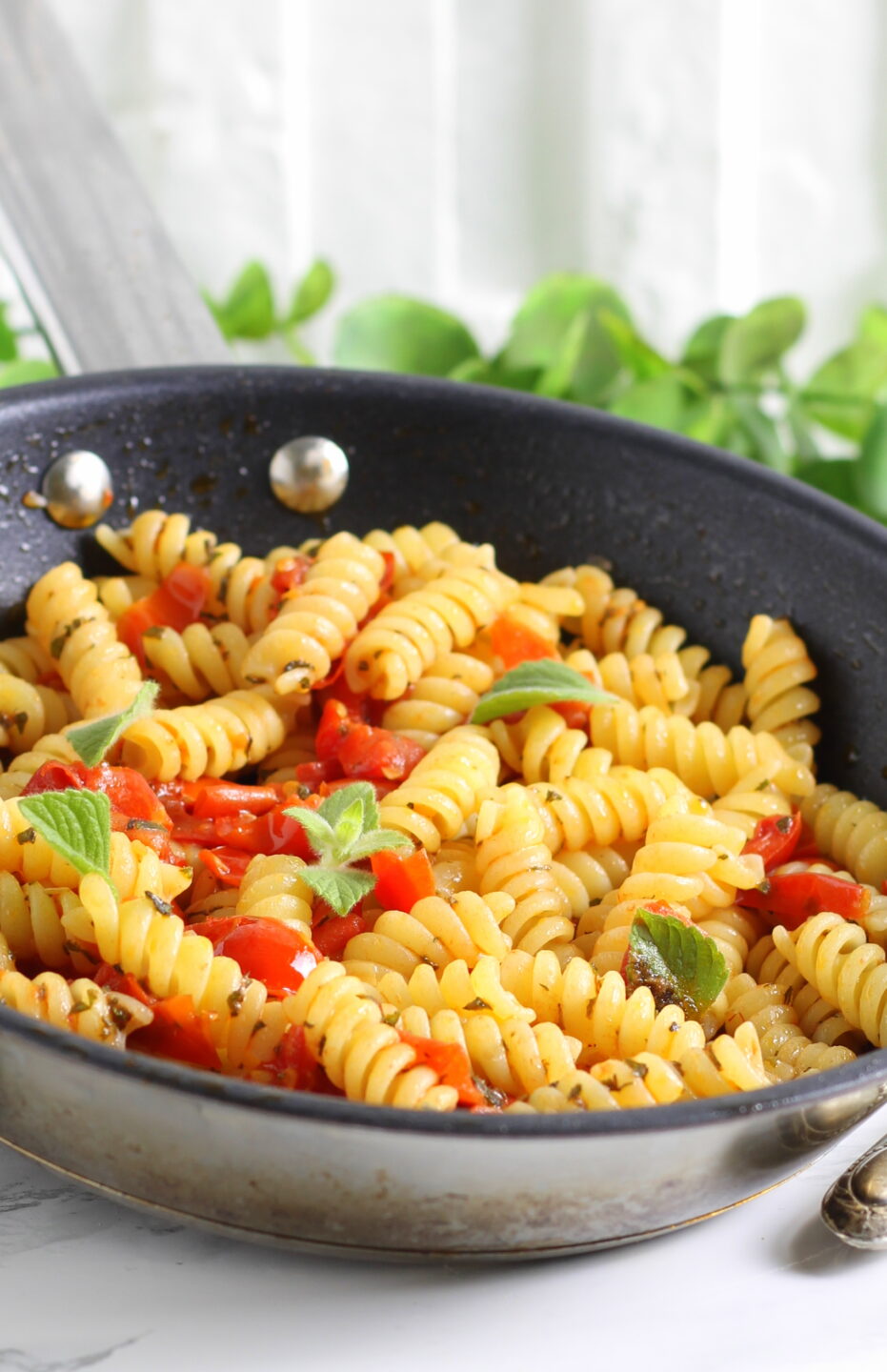 Fusilli aglio olio pomodorini e mentuccia