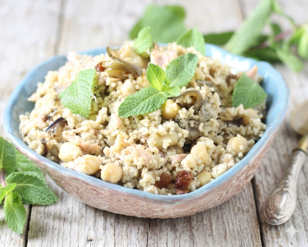 Cous Cous gustoso con melanzane e tonno