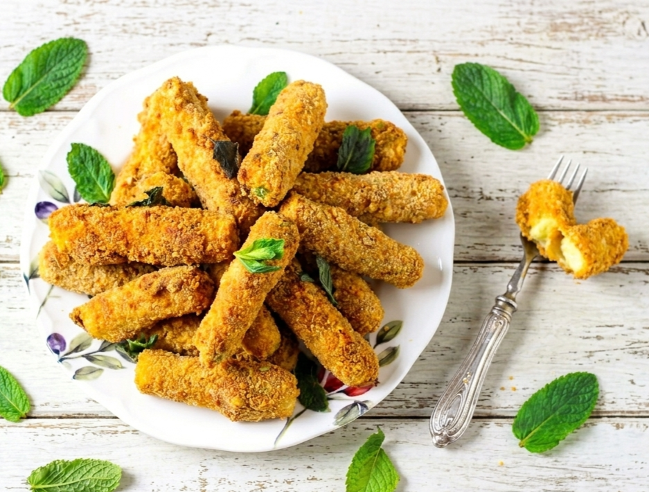 Scarti di zucchine croccanti in friggitrice ad aria