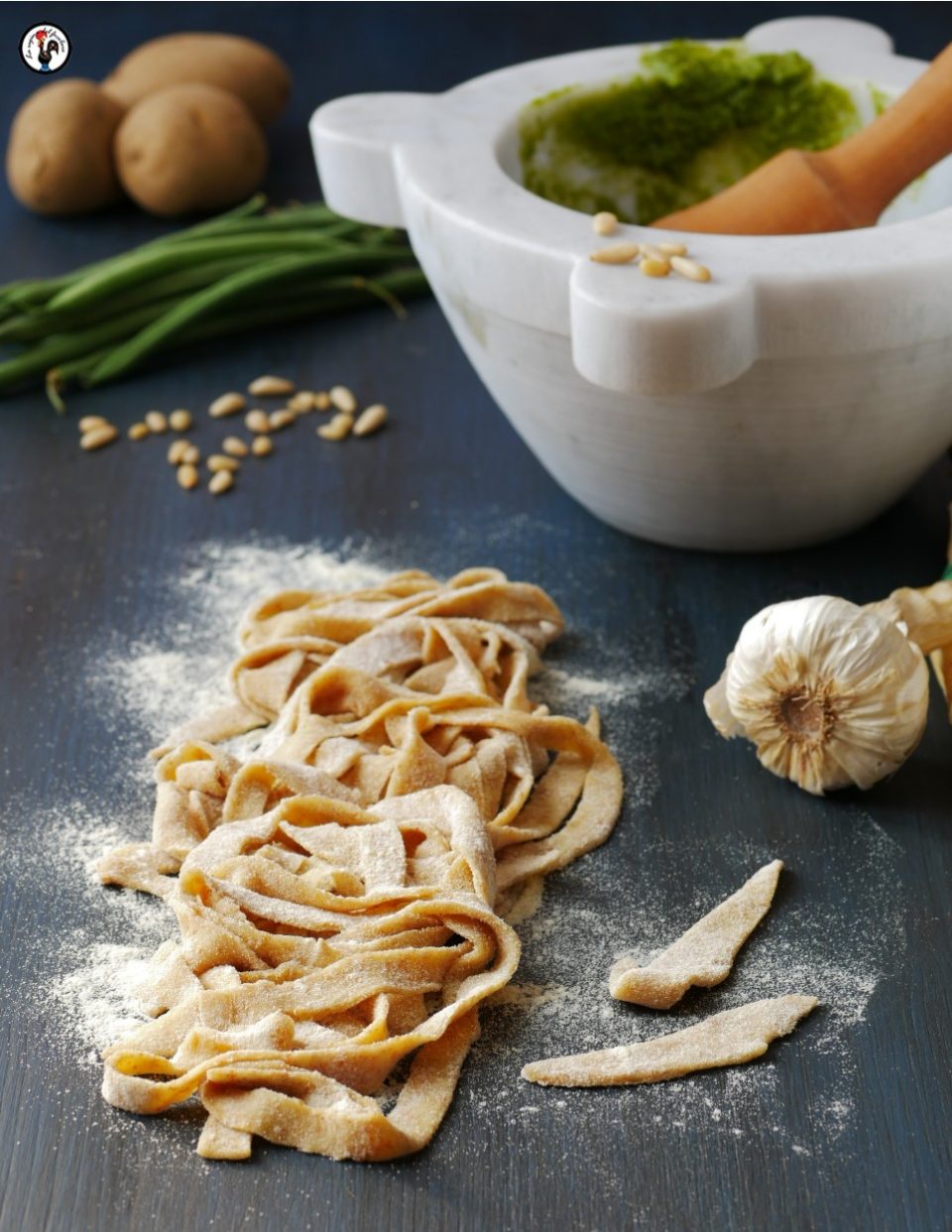 Trenette avvantaggiate con pesto, fagiolini e patate
