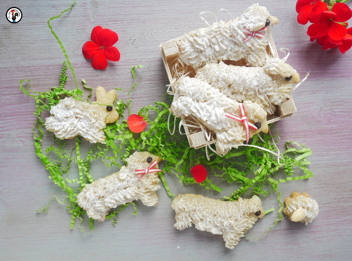 Agnelli di Pasqua: biscotti di pasta di mandorle