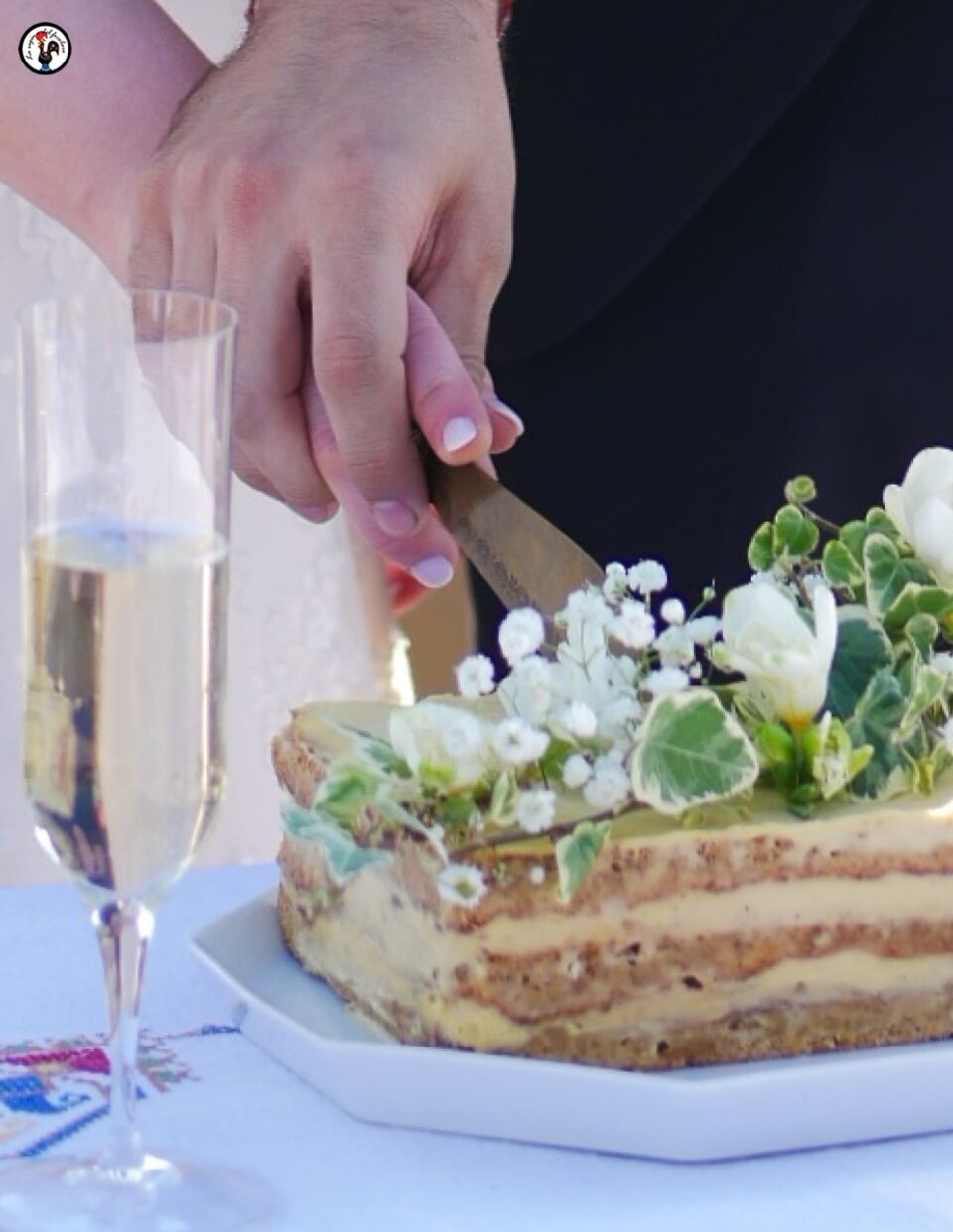 Torta degli sposi-Dacquoise alle noci e zabaione