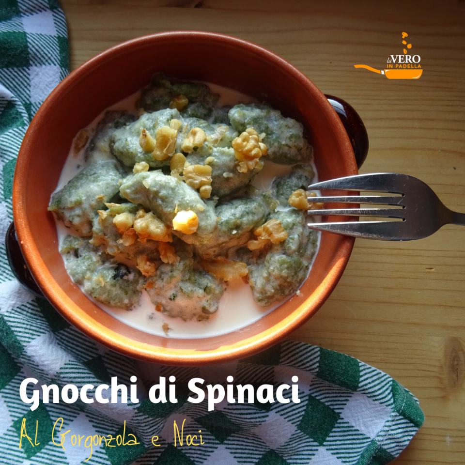 Gnocchi di spinaci al gorgonzola e noci
