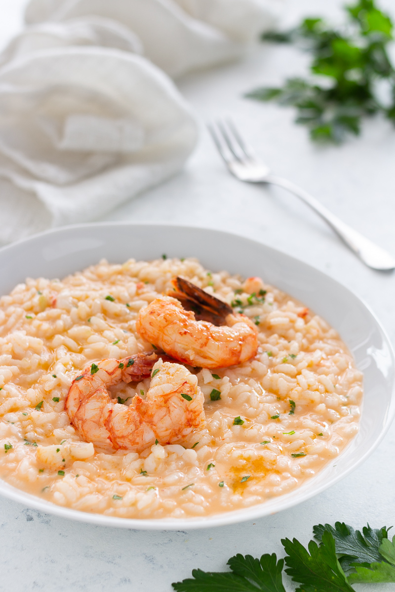 RISOTTO ALLA CREMA DI GAMBERi, ricetta veloce e gustosa