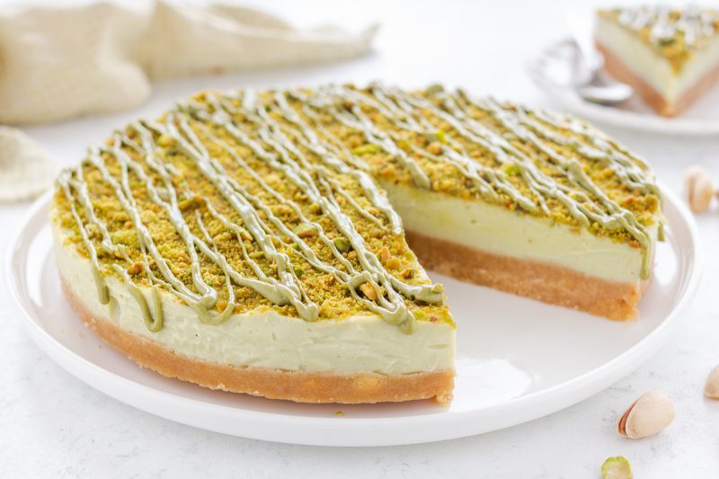 Cheesecake al cioccolato bianco e pistacchio