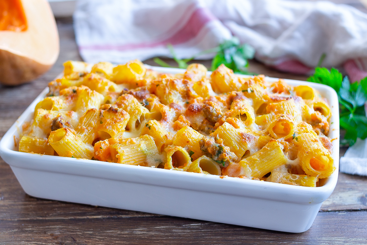 Pasta Al Forno Zucca E Salsiccia Primo Gustosissimo E Semplice