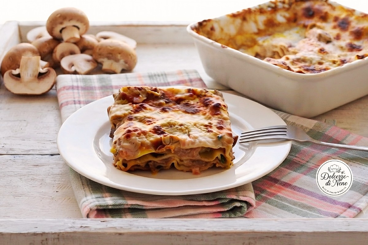 lasagne prosciutto e funghi