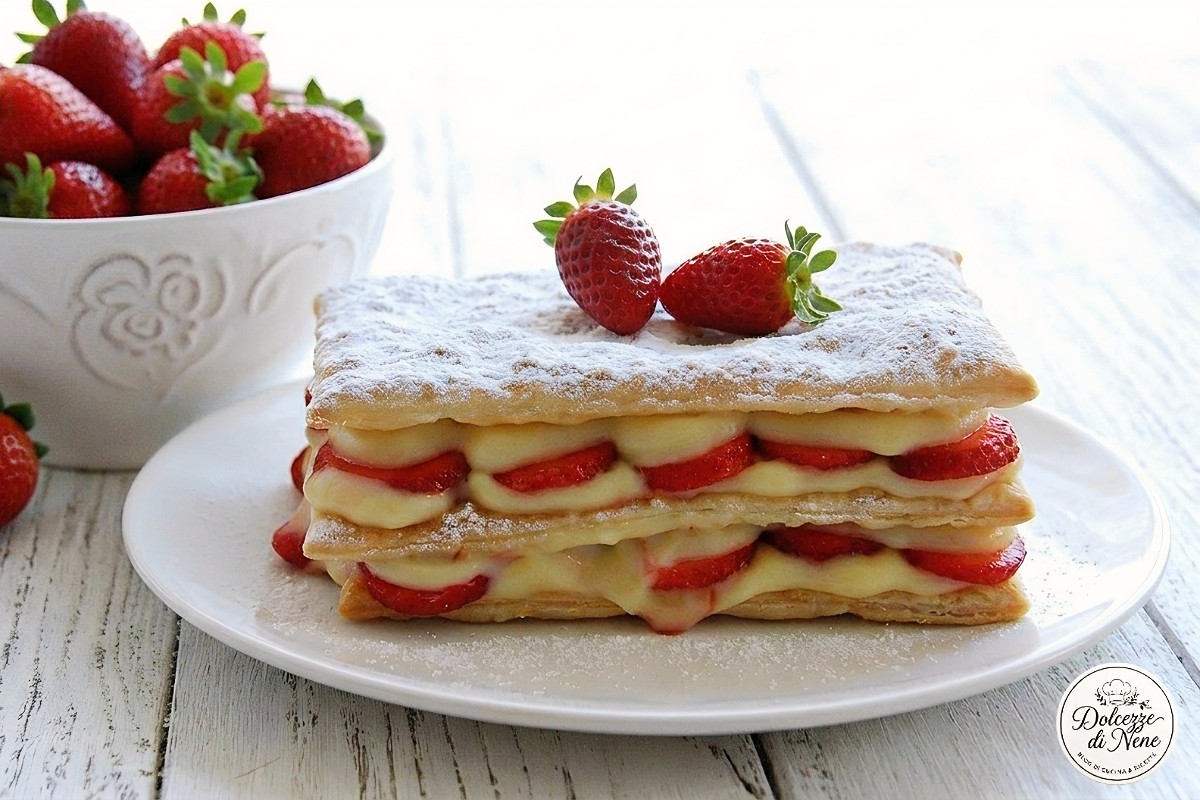millefoglie con fragole e crema
