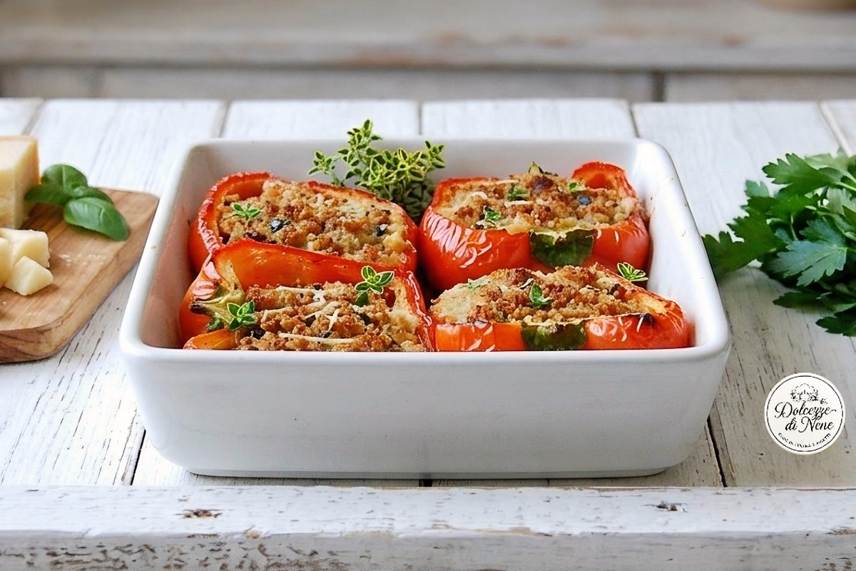 peperoni ripieni con mozzarella e tonno