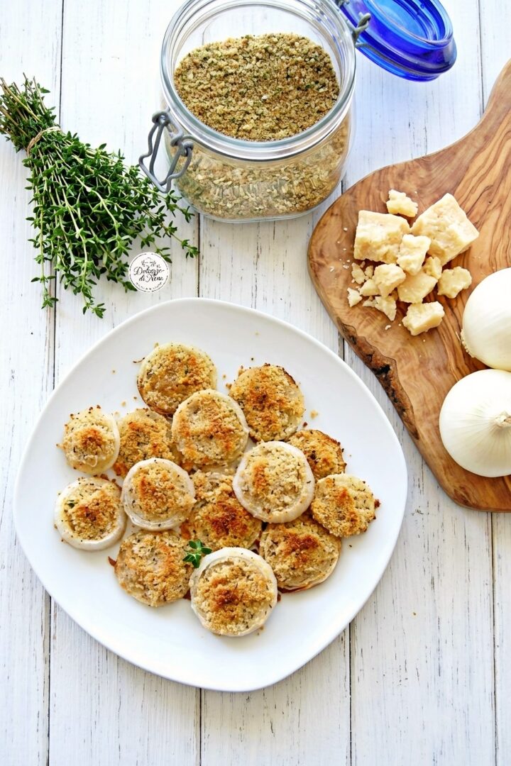 cipolle bianche gratinate al forno